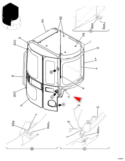 Скло ліве бокове міні екскаватор Fiat Kobelco E30-2SR, E35-2SR, E40-2SR, E50-2SR 72280851 фото