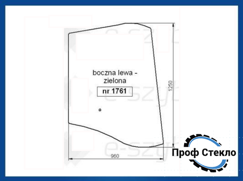 Скло Terex TX 760 GTX 860 GTX 960 - ліва сторона 6099910M1 1761 фото