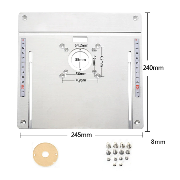 Пластина для кріплення фрезерного верстата 240/245/8mm + транспортир 1005002418992309 фото