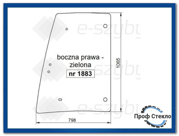 Стекло экскаватор-погрузчик Komatsu WB91R WB93R WB97R WB97S WB146PS WB156PS - правая сторона 1883 фото