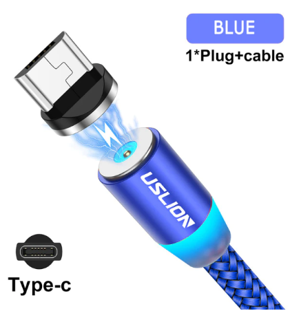 Магнітний USB-кабель Type C 1м для зарядки телефону USLION 1005002231745991-1C фото