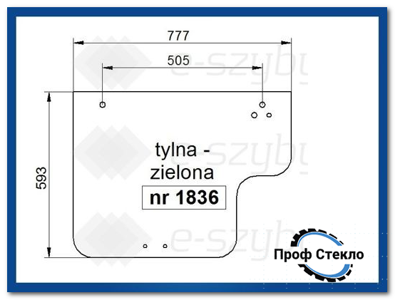 Стекло Manitou телескопический - MLT 524 527 628 632 728.4 728T 928.4 , MVT 665T 1330SL - заднее 1836 фото