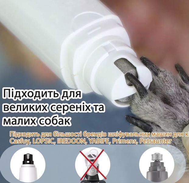 Алмазная сменная насадка для гриндера (шлифовка когтей) &mdash; сменная головка для триммера собак и кошек 556644 фото