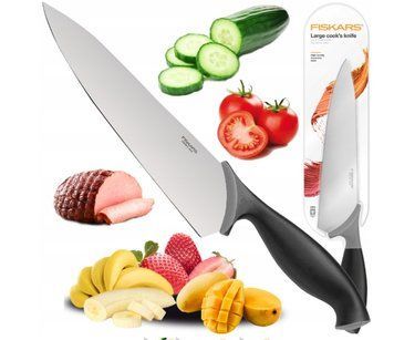 Класичний ніж шеф-кухаря Fiskars 20 см для нарізання м'яса та овочів 487389 фото