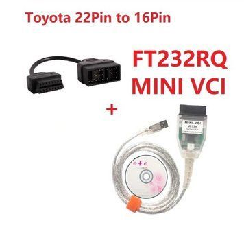 Автомобільний діагностичний сканер MINI VCI J2534 FT232RQ для Toyota/Lexus + кабель OBD2 16 pin V14.30.023 32976286348 фото