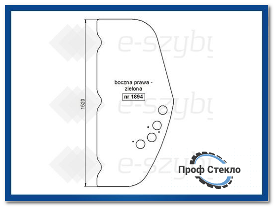 Скло навантажувач Case TX, New Holland LM - бічна ліва 76090219 (1894) 3411 фото