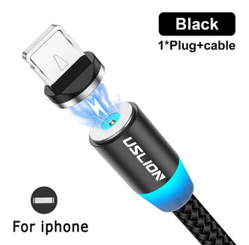 Зарядка магнітний кабель 2м USB-iOS Type-C Micro-USB (Black) 1005002231745991-2M фото