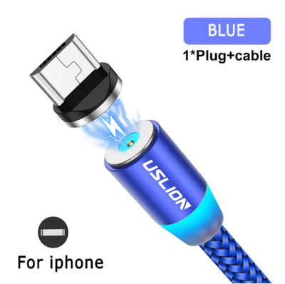 Магнітний кабель USB-iOS 1м для зарядки iPhone 12, 11, Xiaomi, Samsung 1005002231745991-1P фото