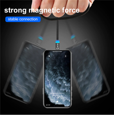 Зарядка магнитный кабель 2м USB-iOS Type-C Micro-USB (Black) 1005002231745991-2M фото