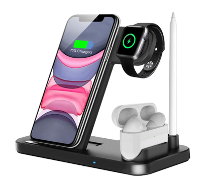 Бездротовий зарядний пристрій 3 в 1 Qi 10 Вт для iPhone 11 12X8 Samsung Apple Watch Airpods Pro iWatch 4000592298467 фото