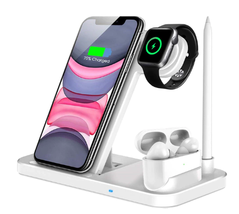 Бездротовий зарядний пристрій 3 в 1 Qi 10 Вт для iPhone 11 12X8 Samsung Apple Watch Airpods Pro iWatch 4000592298467 фото