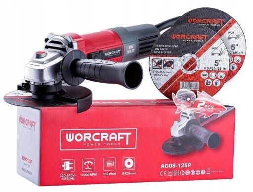 Кутова шліфувальна машина болгарка Worcraft AG08-125P 850Вт 9128338987 фото