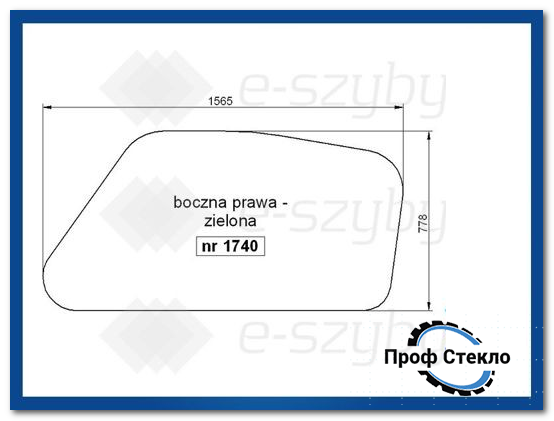 Скло Merlo - P32.6 P34.10 P34.7 P36.10 P36.7 P37.12 P38.10 P38.12 - Панорамний серії 2006 - права сторона 1740 фото