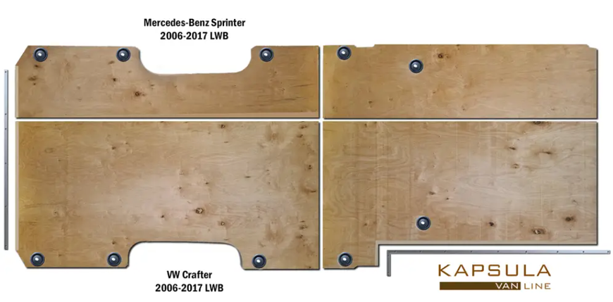 Обшивка стін + дверей + підлога Sprinter MWB середній Mercedes-Benz W906 (2007-2023) L2 H1 H2ФК фанера Sprinter-10 фото