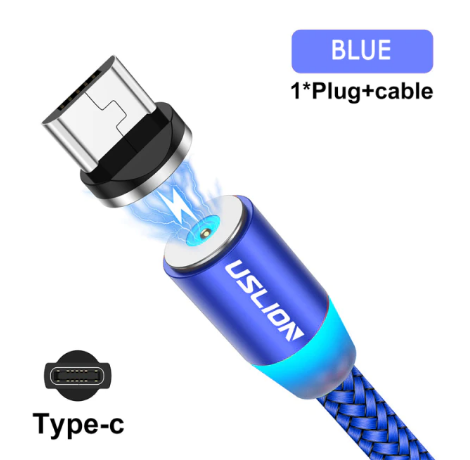 Магнітний USB-кабель Type C 2м для зарядки телефону USLION 1005002231745991-2M фото