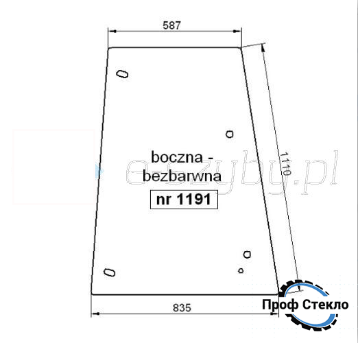 Скло екскаватор-навантажувач Volvo BL61 BL70 BL71 - права, ліва 1191 фото