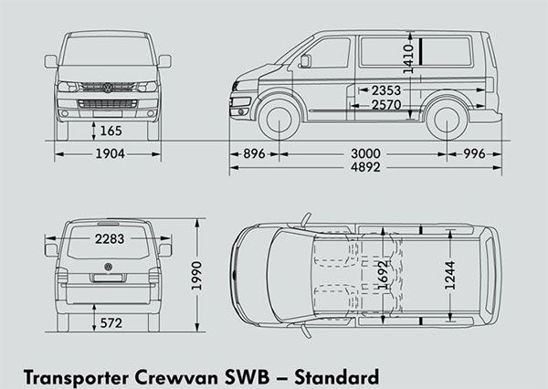 Пол Volkswagen T5 T6 SWB Transporter (2006-2017) короткий ФК фанера Transporter-01 фото