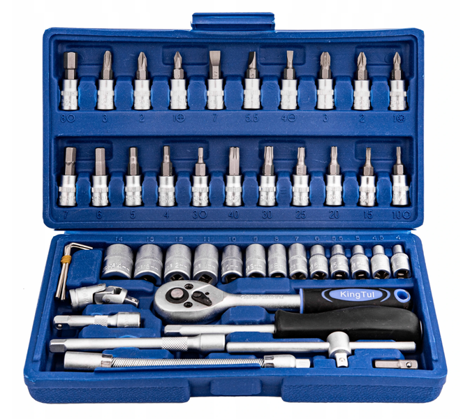 Набор бит и насадок торцевых 46 элементов KingTul TORX HEX PZ PH 9999881578 фото